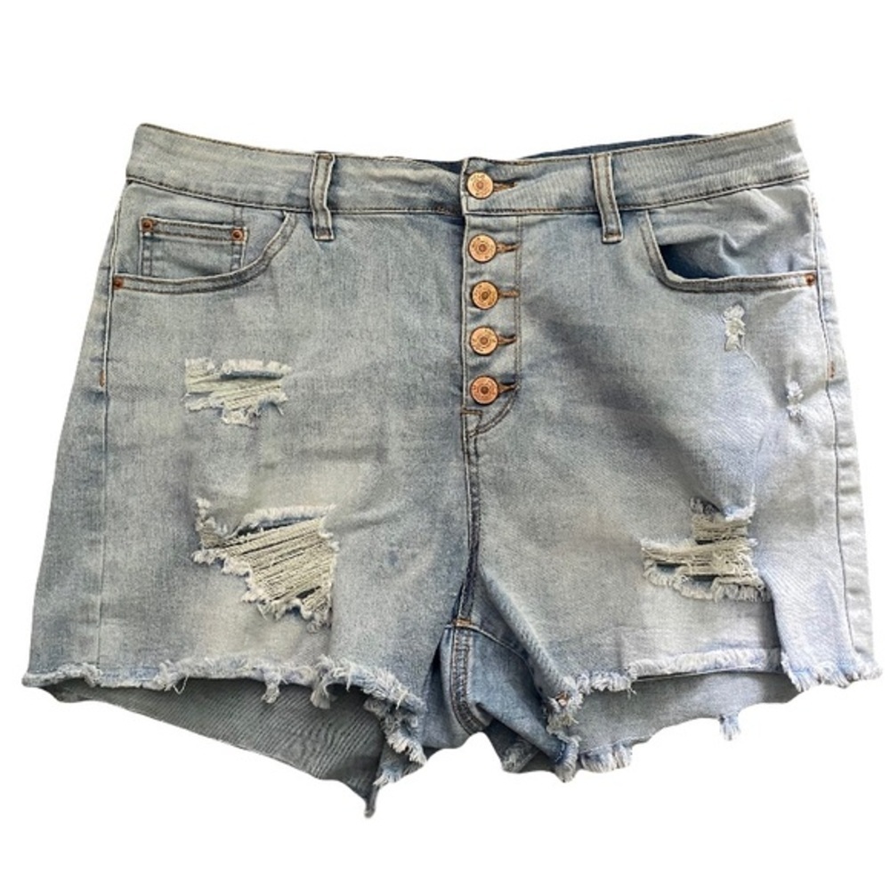 Rue 21 Denim Distressed Women Shorts size 16